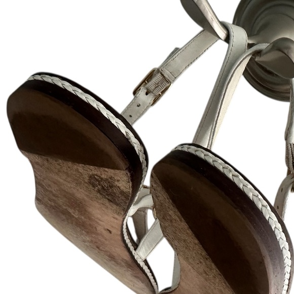 Lilly Pulitzer Sandal Leather Via Palm Beach Leather Flat Strap White Size 10 - Picture 6 of 8